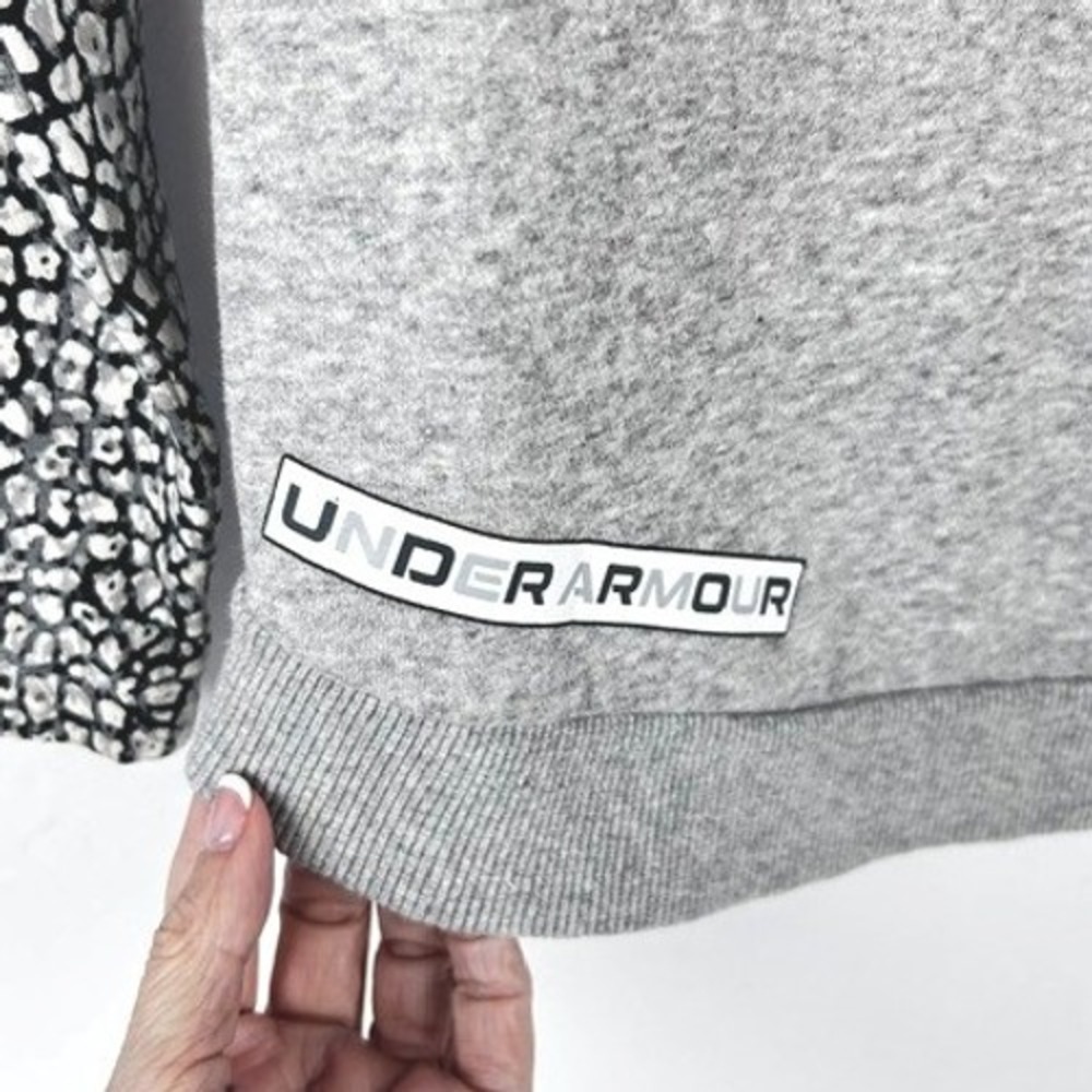 Under Armour Full Zip Hoodie Gray Animal Print Sleeves Kids Youth Medium YMD - Picture 8 of 10